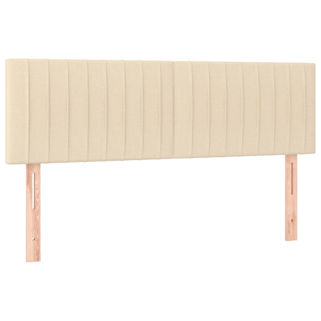 krémszínű szövet rugós és LED-es ágy matraccal 140x190cm