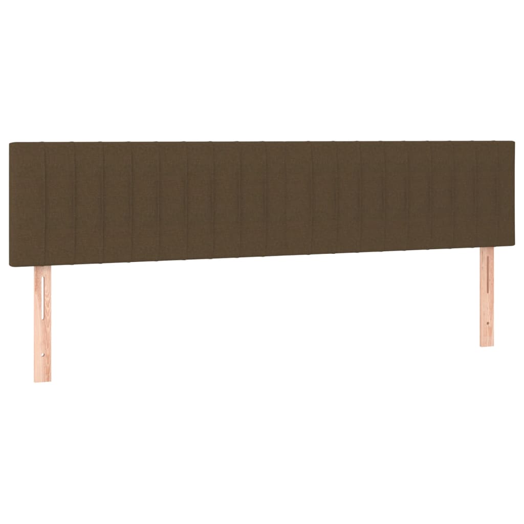 barna szövet rugós és LED-es ágy matraccal 200x200 cm