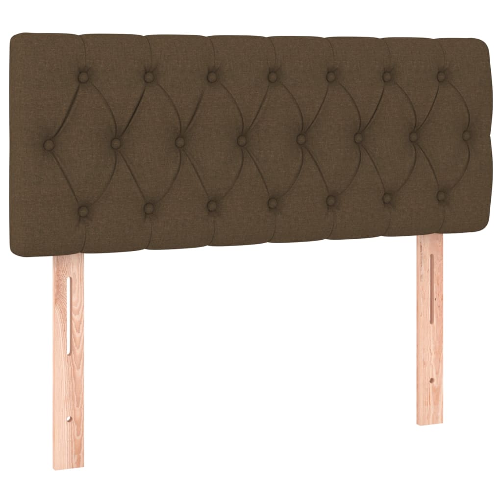 barna szövet rugós és LED-es ágy matraccal 90x200 cm