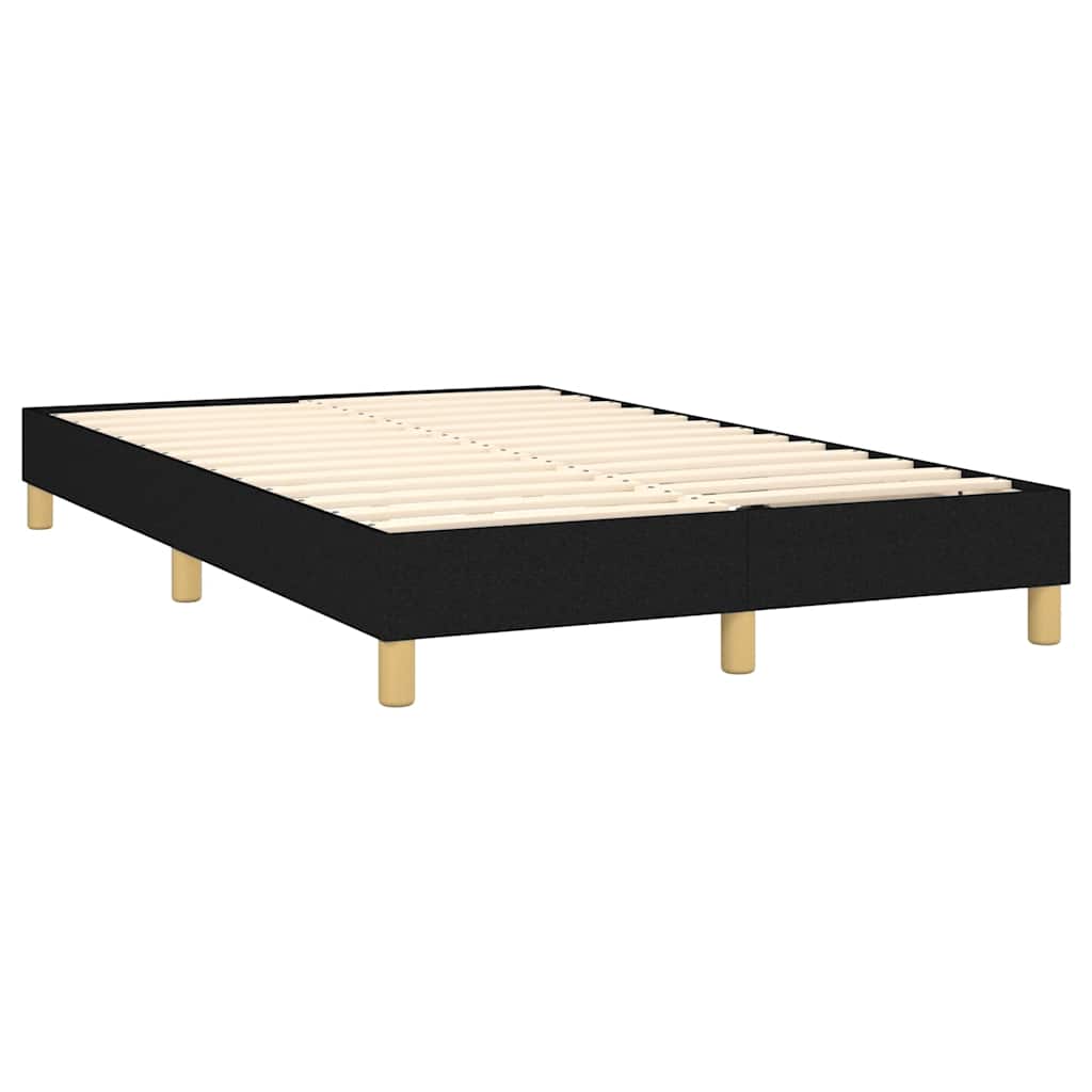 fekete szövet rugós és LED-es ágy matraccal 120 x 200 cm