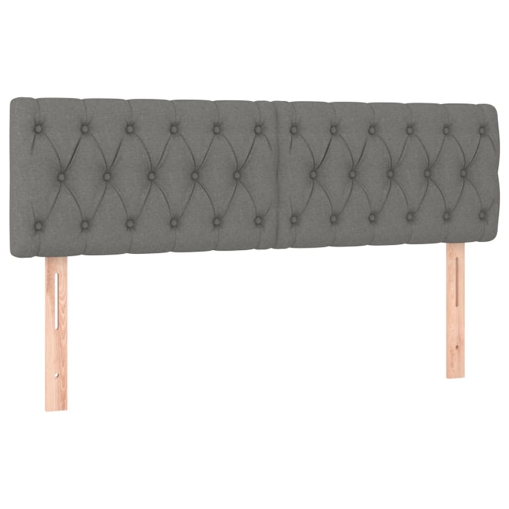 sötétszürke szövet rugós és LED-es ágy matraccal 140x190 cm