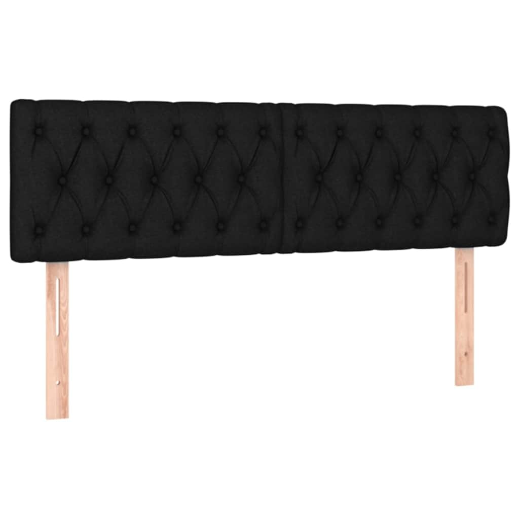 fekete szövet rugós és LED-es ágy matraccal 160x200 cm