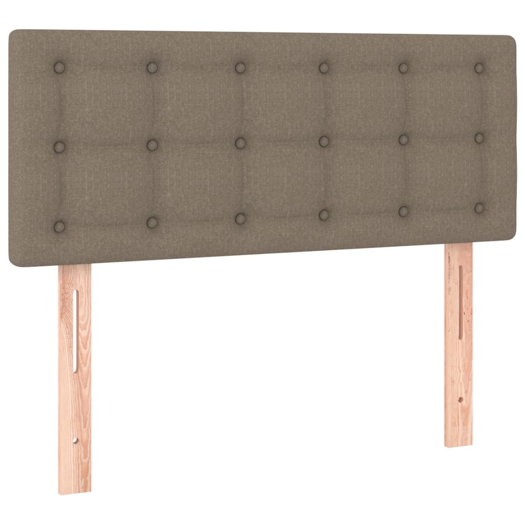 tópszínű szövet rugós és LED-es ágy matraccal 100x200 cm
