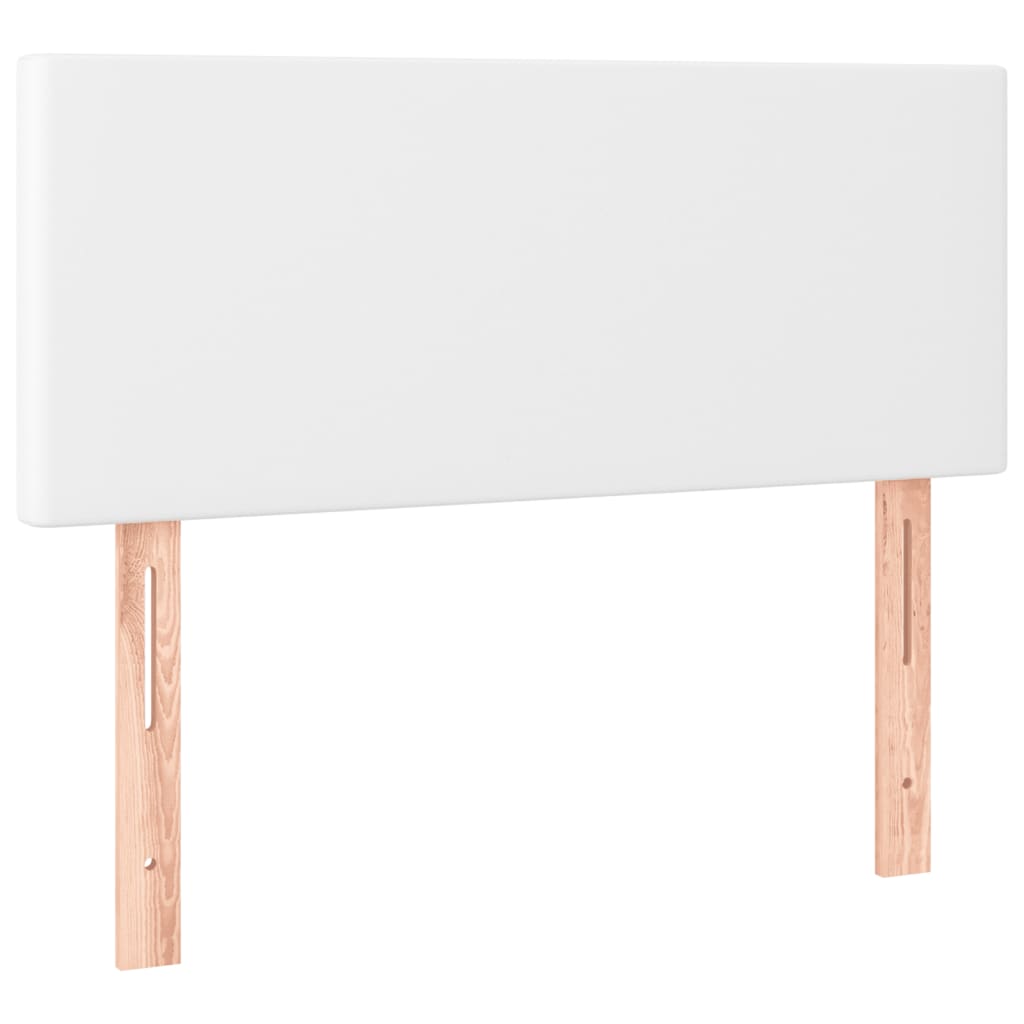fehér műbőr rugós ágy matraccal és LED-del 80 x 200 cm