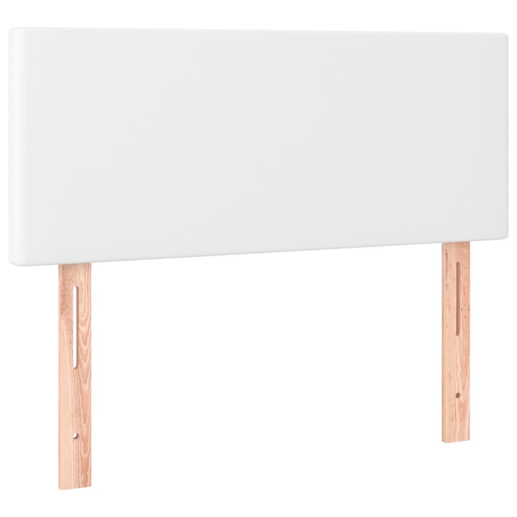 fehér műbőr rugós ágy matraccal és LED-del 90x200 cm
