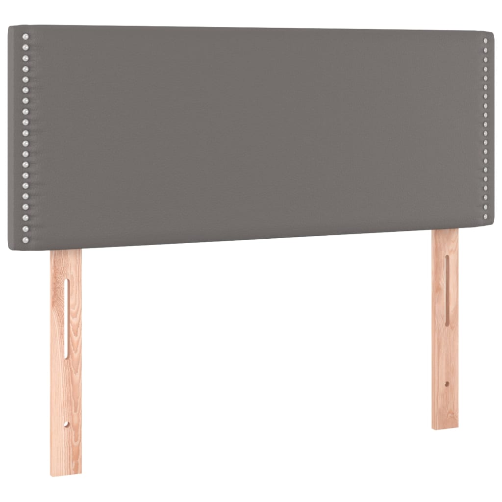 szürke műbőr rugós ágy matraccal és LED-del 80 x 200 cm