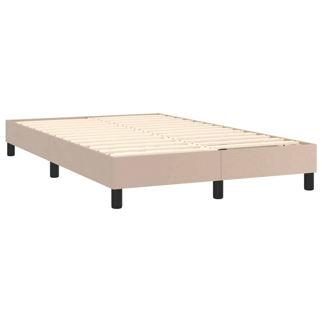 cappuccino színű műbőr rugós ágy matraccal és LED-del 120x200cm