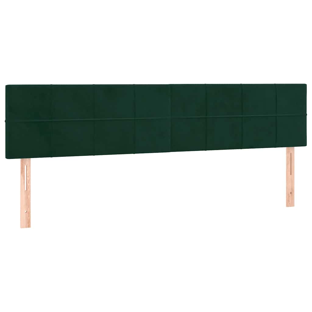 sötétzöld bársony rugós és LED-es ágy matraccal 180x200 cm