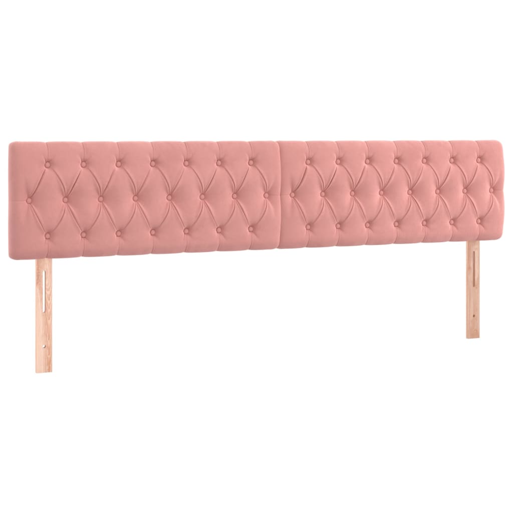 rózsaszín bársony rugós és LED-es ágy matraccal 200x200 cm