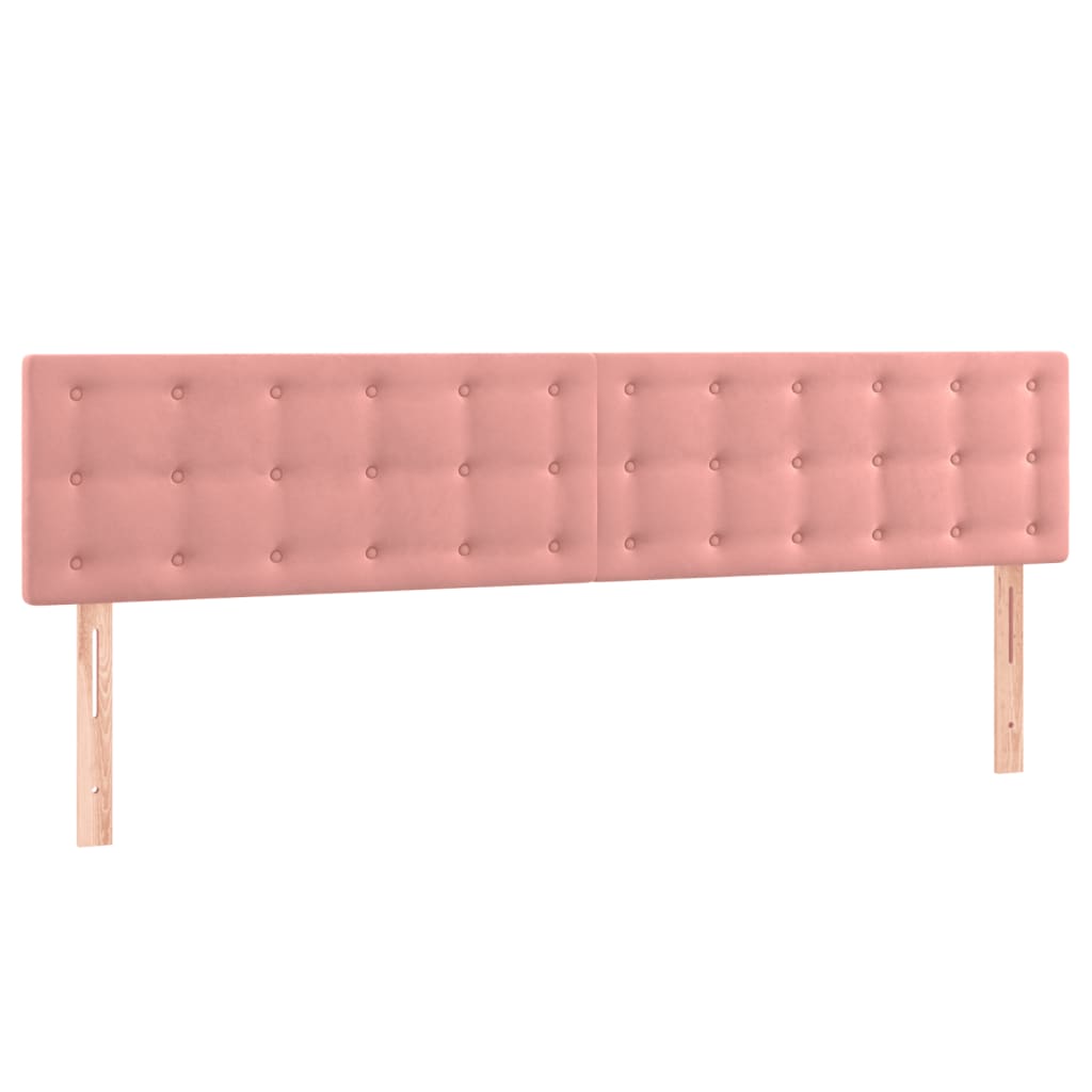 rózsaszín bársony rugós és LED-es ágy matraccal 200x200 cm