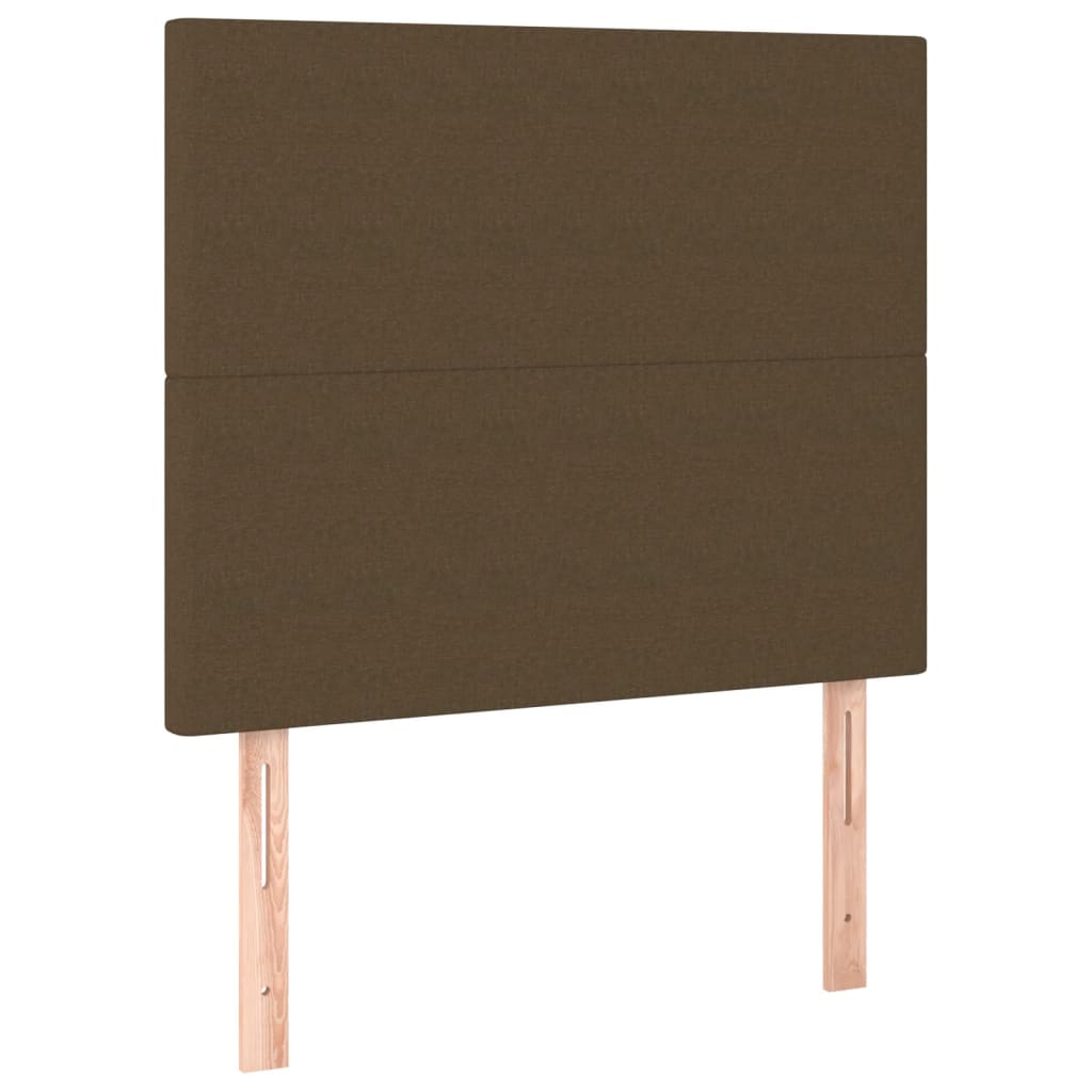 barna szövet rugós és LED-es ágy matraccal 90x190 cm