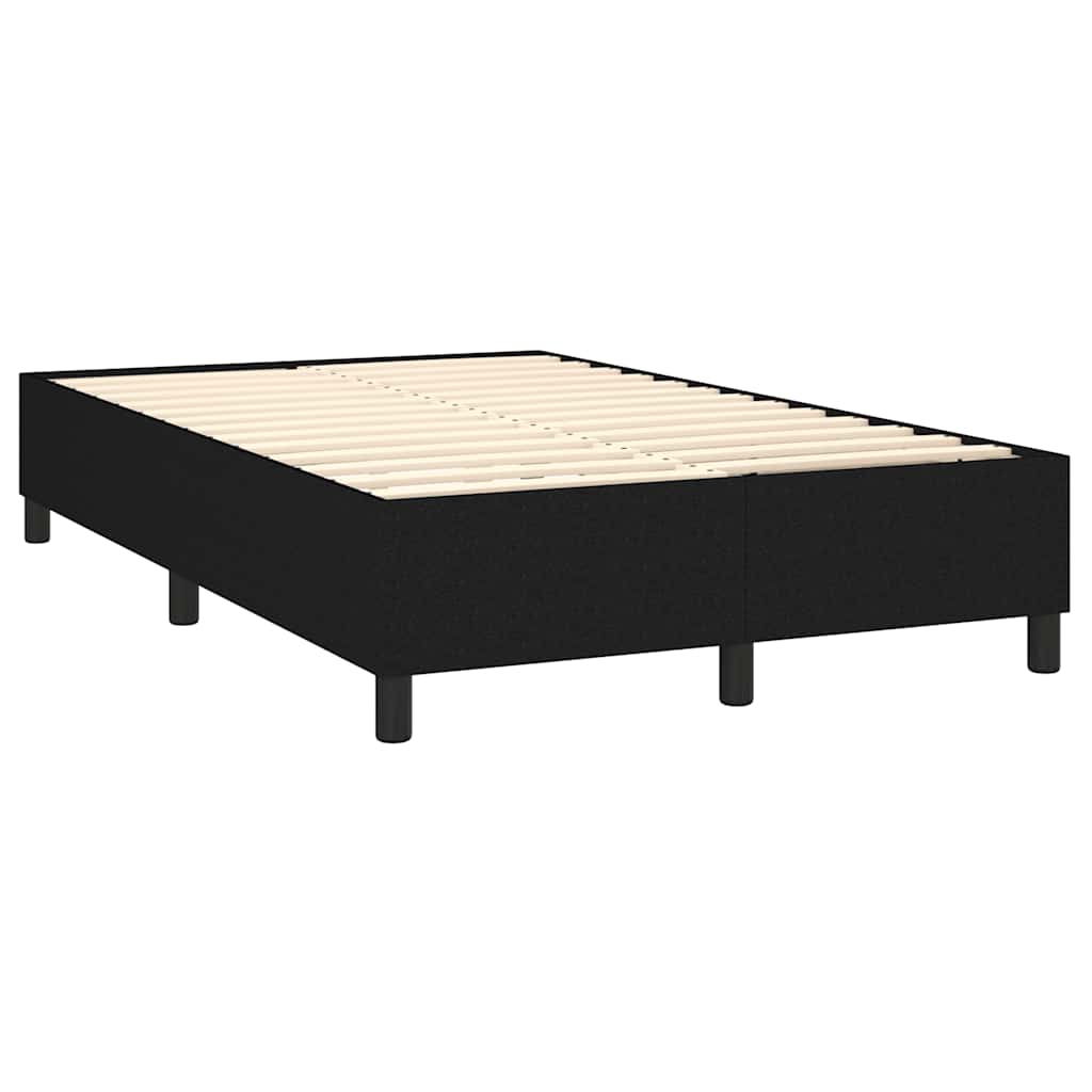 fekete szövet rugós és LED-es ágy matraccal 120 x 200 cm