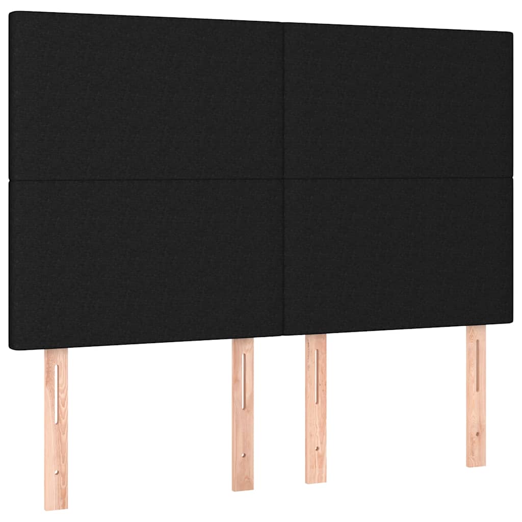 fekete szövet rugós és LED-es ágy matraccal 140x190 cm