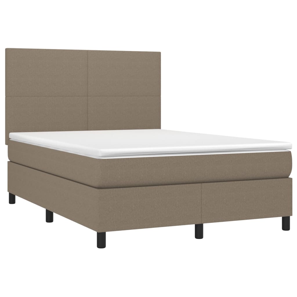 tópszínű szövet rugós és LED-es ágy matraccal 140x190cm