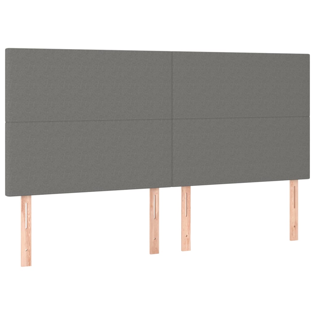 sötétszürke szövet rugós és LED-es ágy matraccal 180 x 200 cm