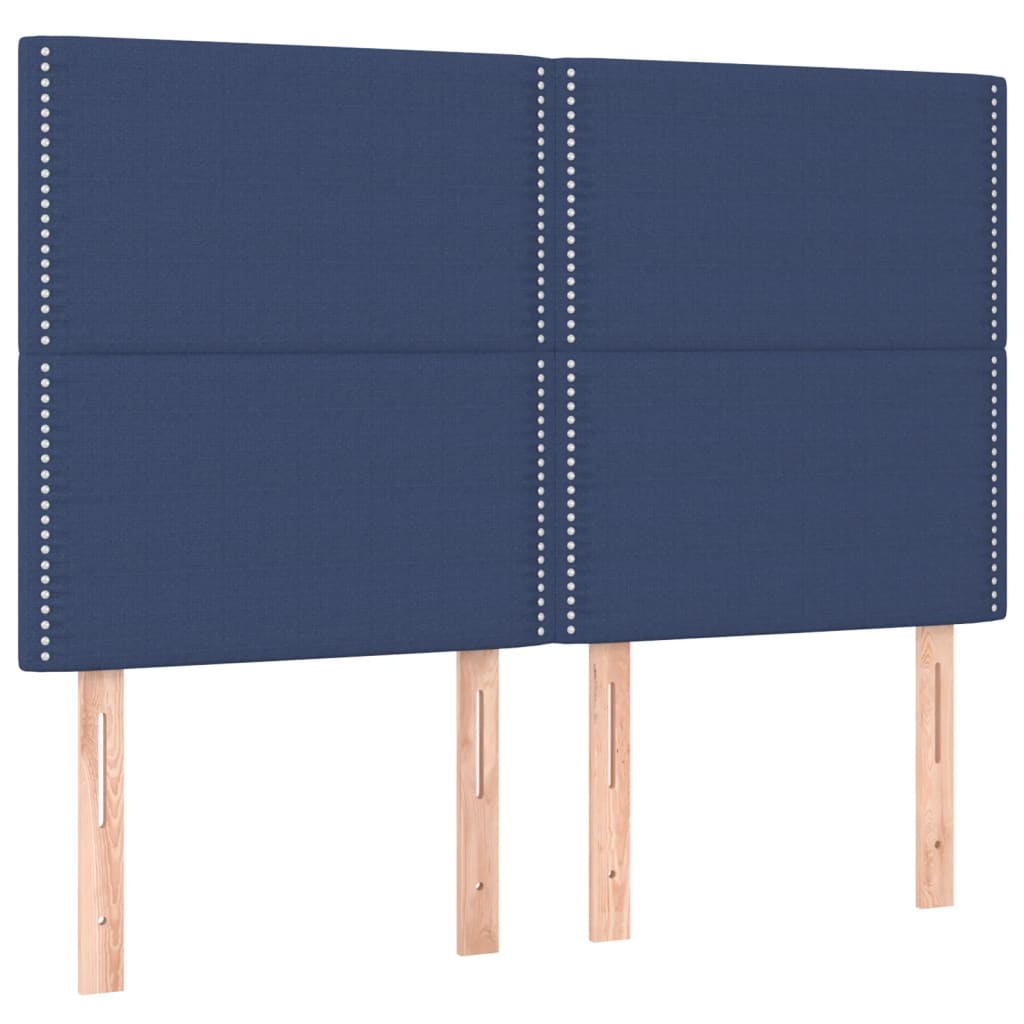 kék szövet rugós és LED-es ágy matraccal 140x190 cm