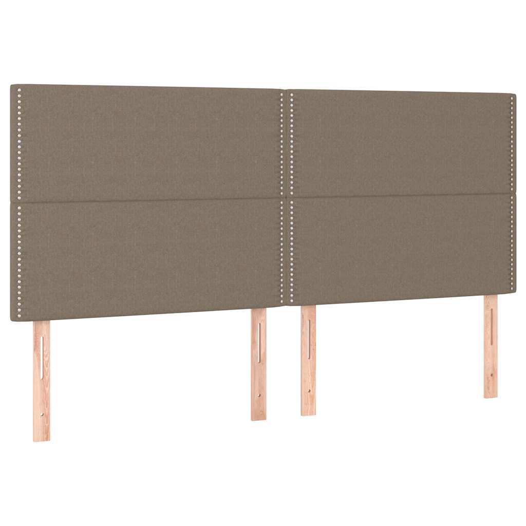 tópszínű szövet rugós és LED-es ágy matraccal 180 x 200 cm