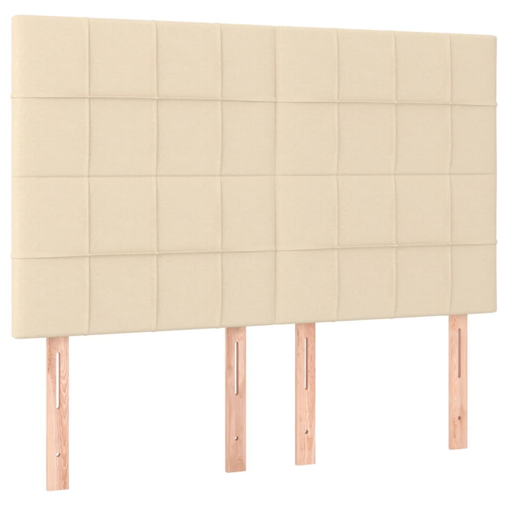krémszínű szövet rugós és LED-es ágy matraccal 140x190cm