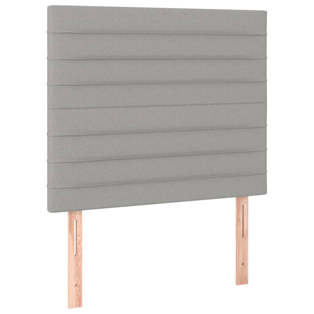 világosszürke szövet rugós és LED-es ágy matraccal 80 x 200 cm