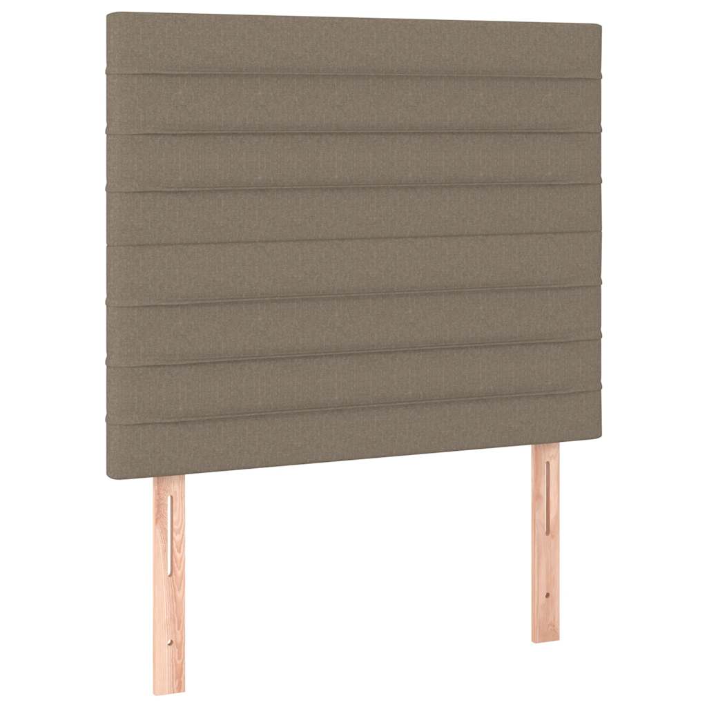 tópszínű szövet rugós és LED-es ágy matraccal 90x190 cm