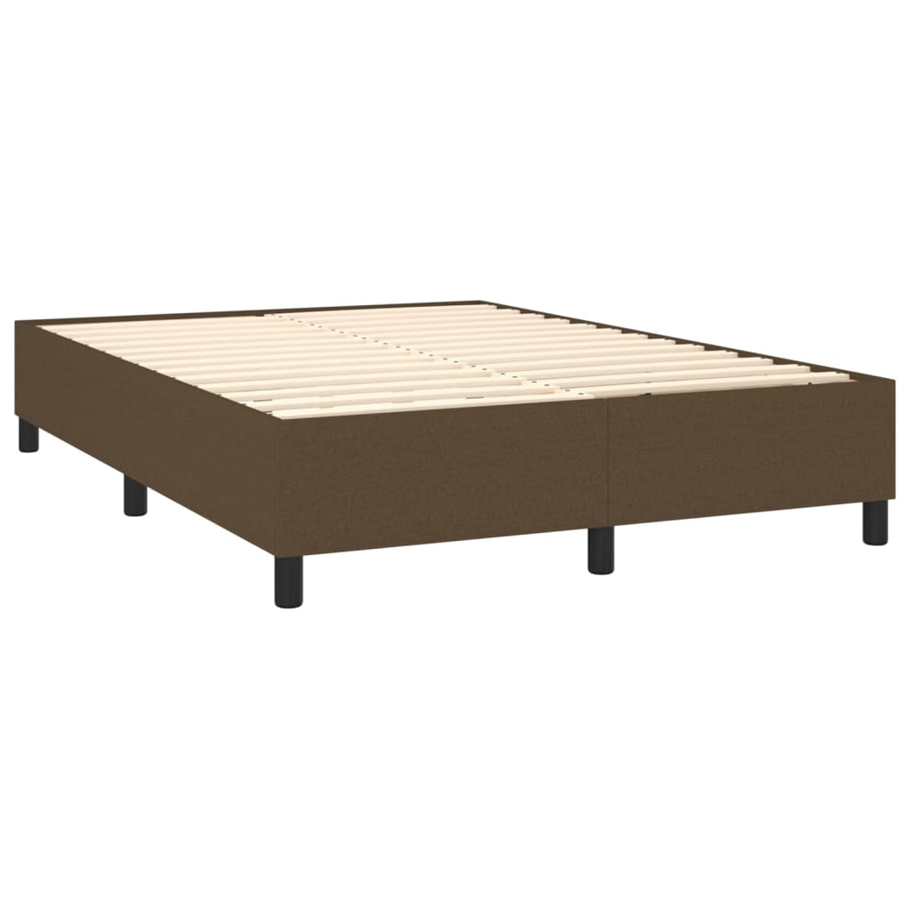 barna szövet rugós és LED-es ágy matraccal 140x190 cm