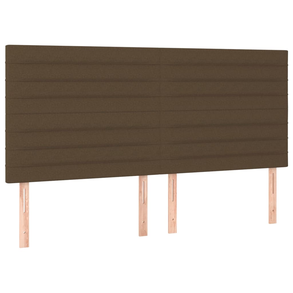 barna szövet rugós és LED-es ágy matraccal 160x200 cm