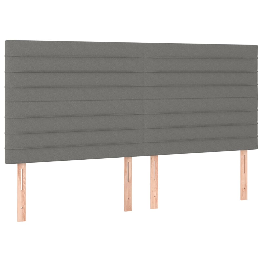 sötétszürke szövet rugós és LED-es ágy matraccal 180 x 200 cm