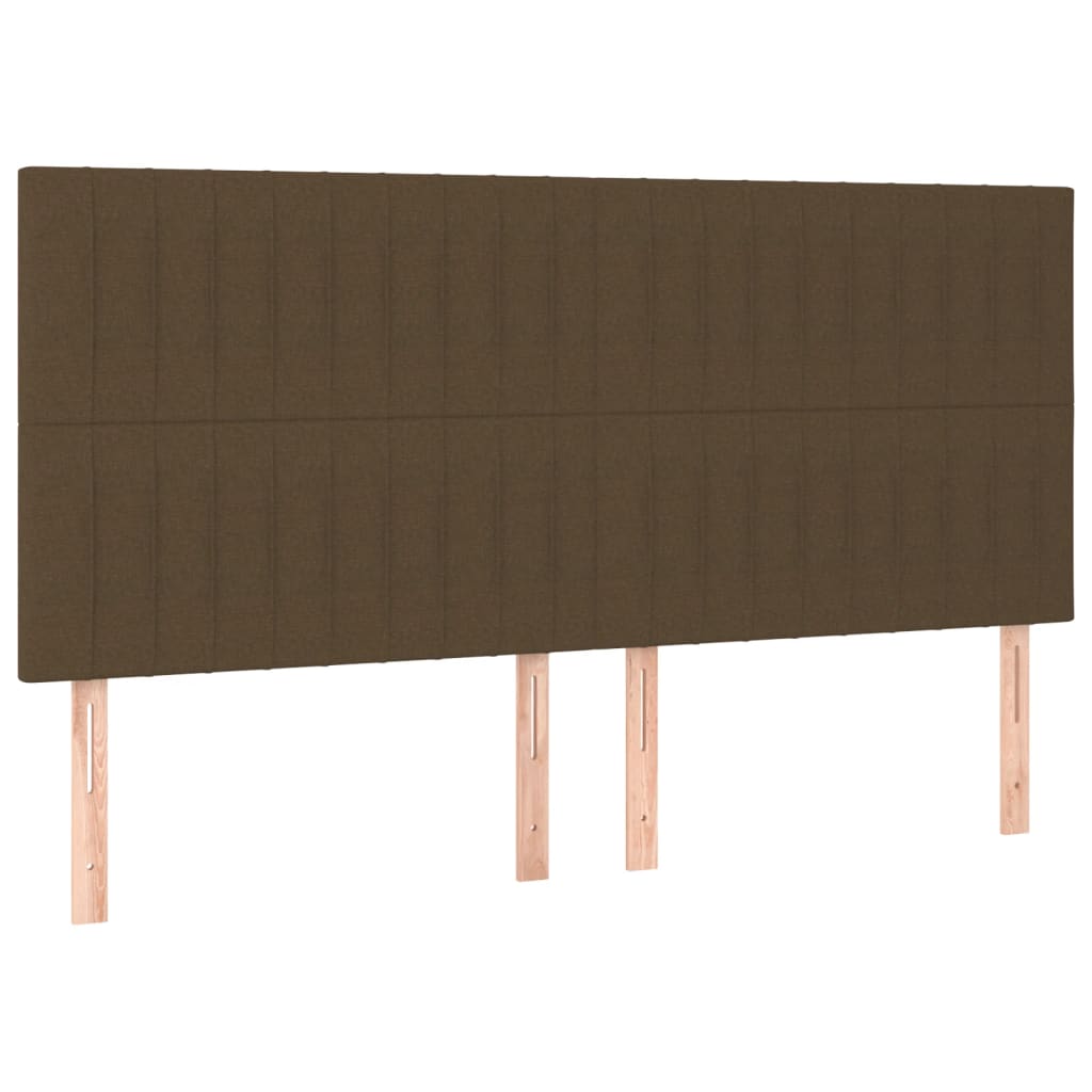 barna szövet rugós és LED-es ágy matraccal 180 x 200 cm