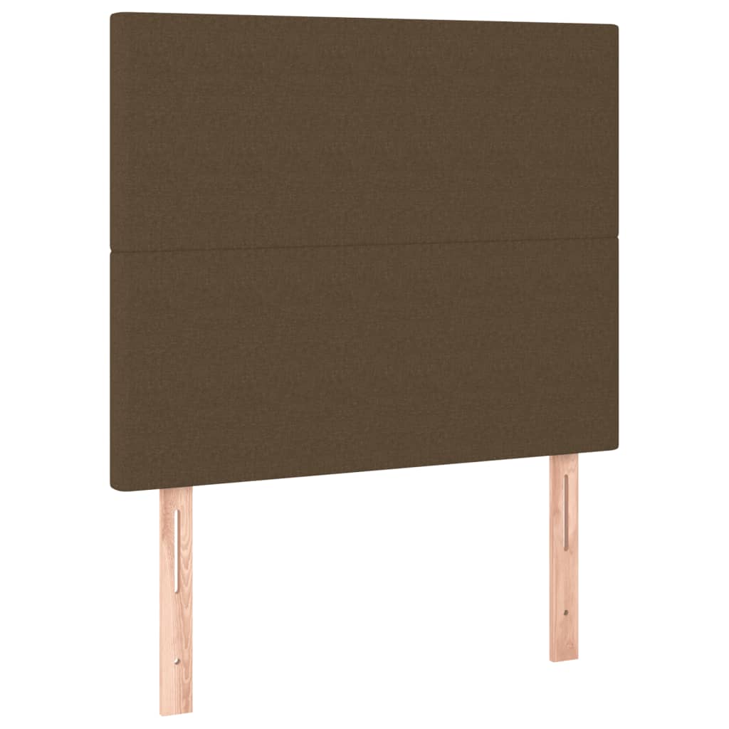 barna szövet rugós és LED-es ágy matraccal 90x190 cm