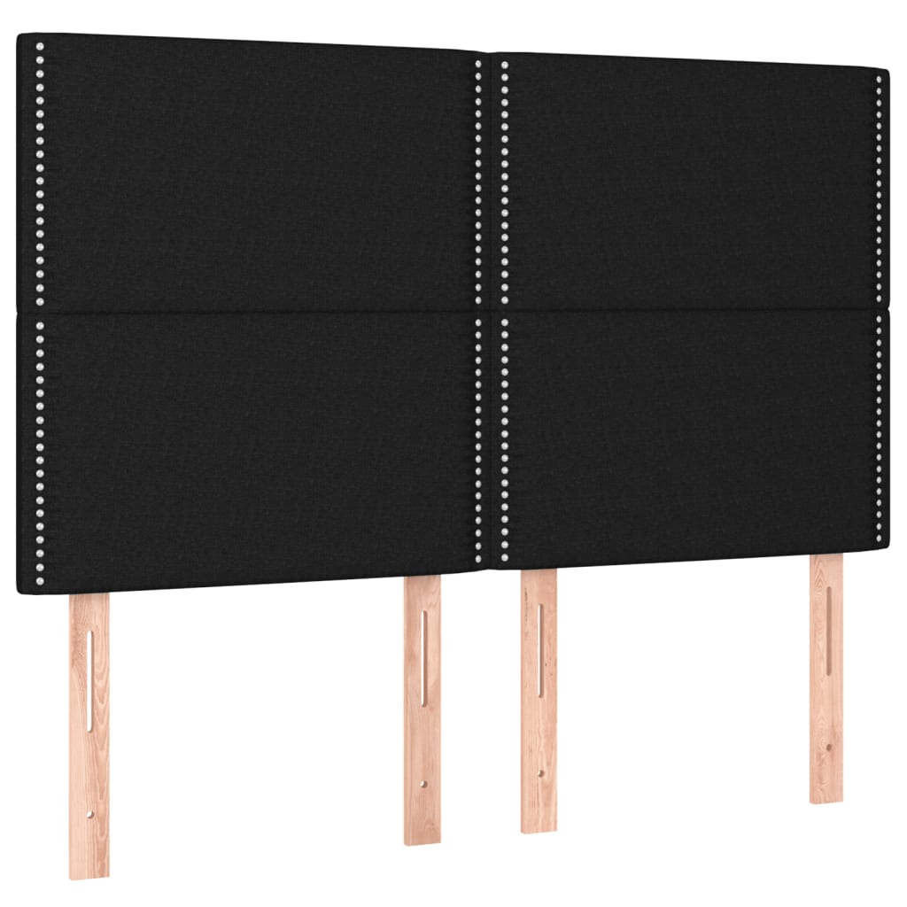 fekete szövet rugós és LED-es ágy matraccal 140x190 cm
