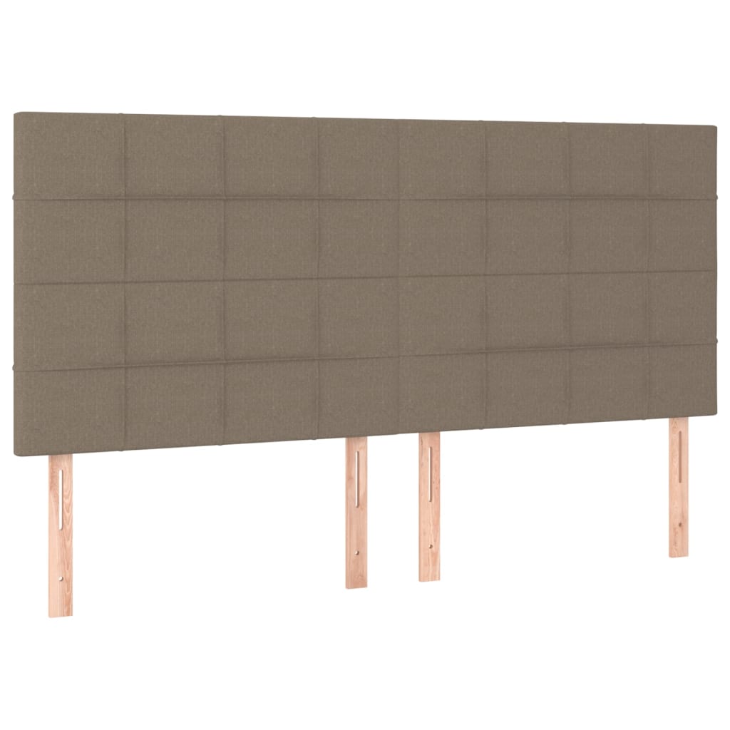 tópszínű szövet rugós és LED-es ágy matraccal 160x200 cm