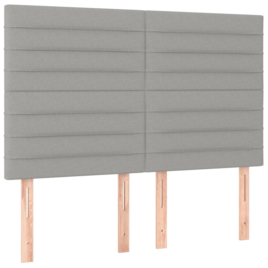 sötétszürke szövet rugós és LED-es ágy matraccal 140x190 cm