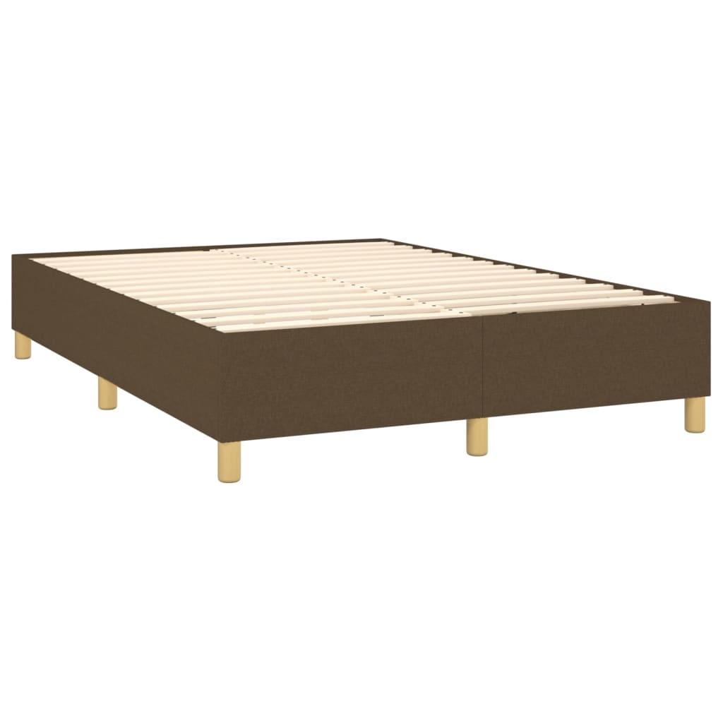 barna szövet rugós és LED-es ágy matraccal 140x190 cm