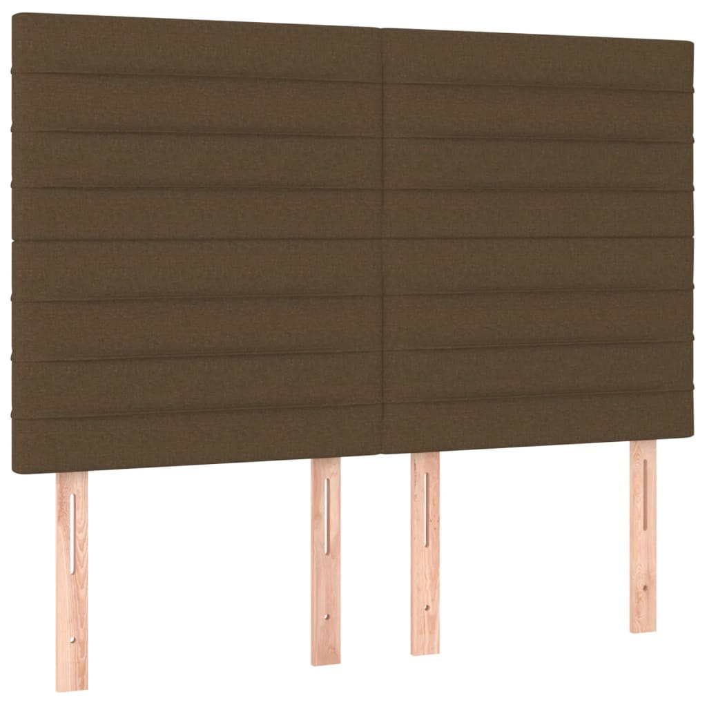barna szövet rugós és LED-es ágy matraccal 140x190 cm