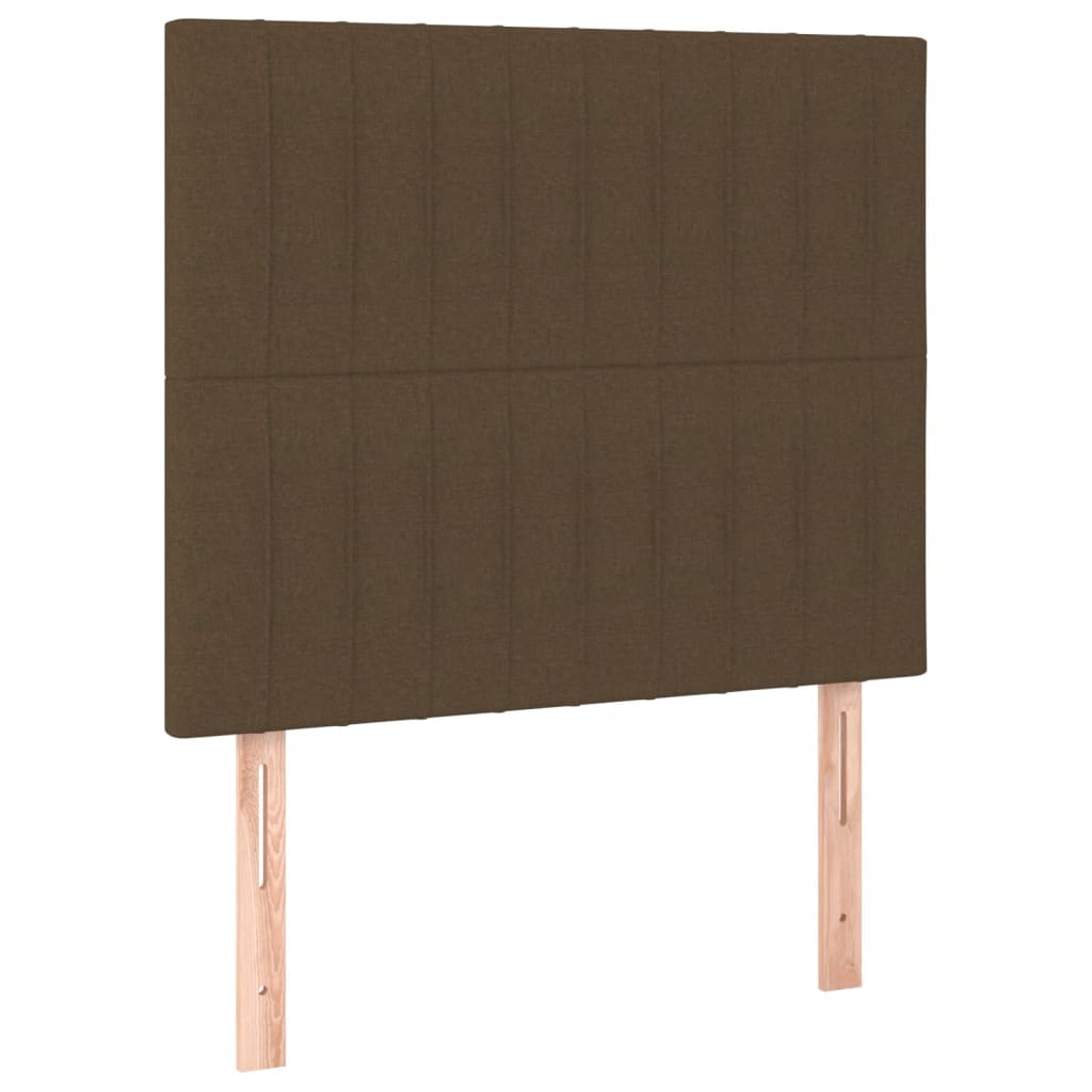barna szövet rugós és LED-es ágy matraccal 100x200 cm