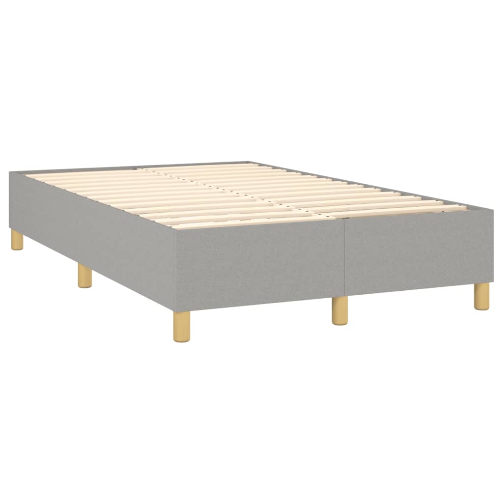 világosszürke szövet rugós és LED-es ágy matraccal 120 x 200 cm