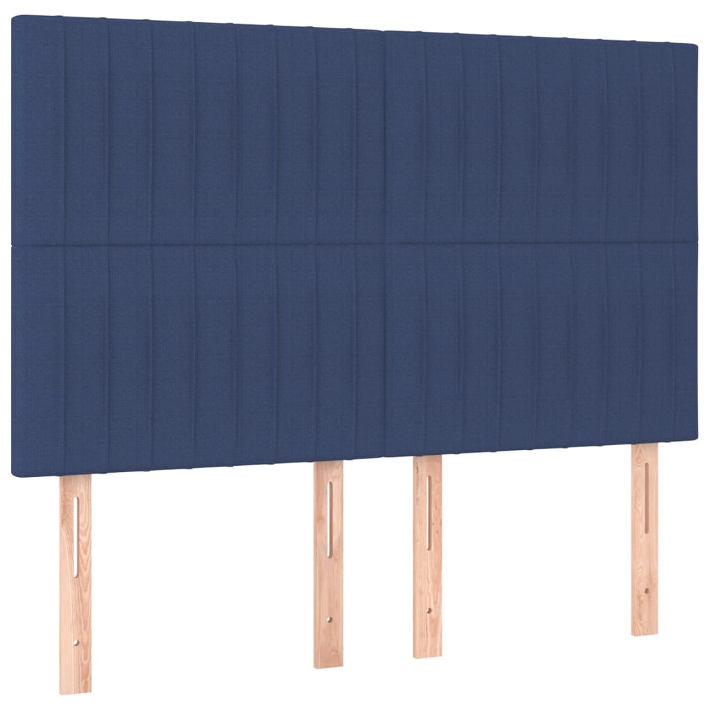 kék szövet rugós és LED-es ágy matraccal 140x200 cm