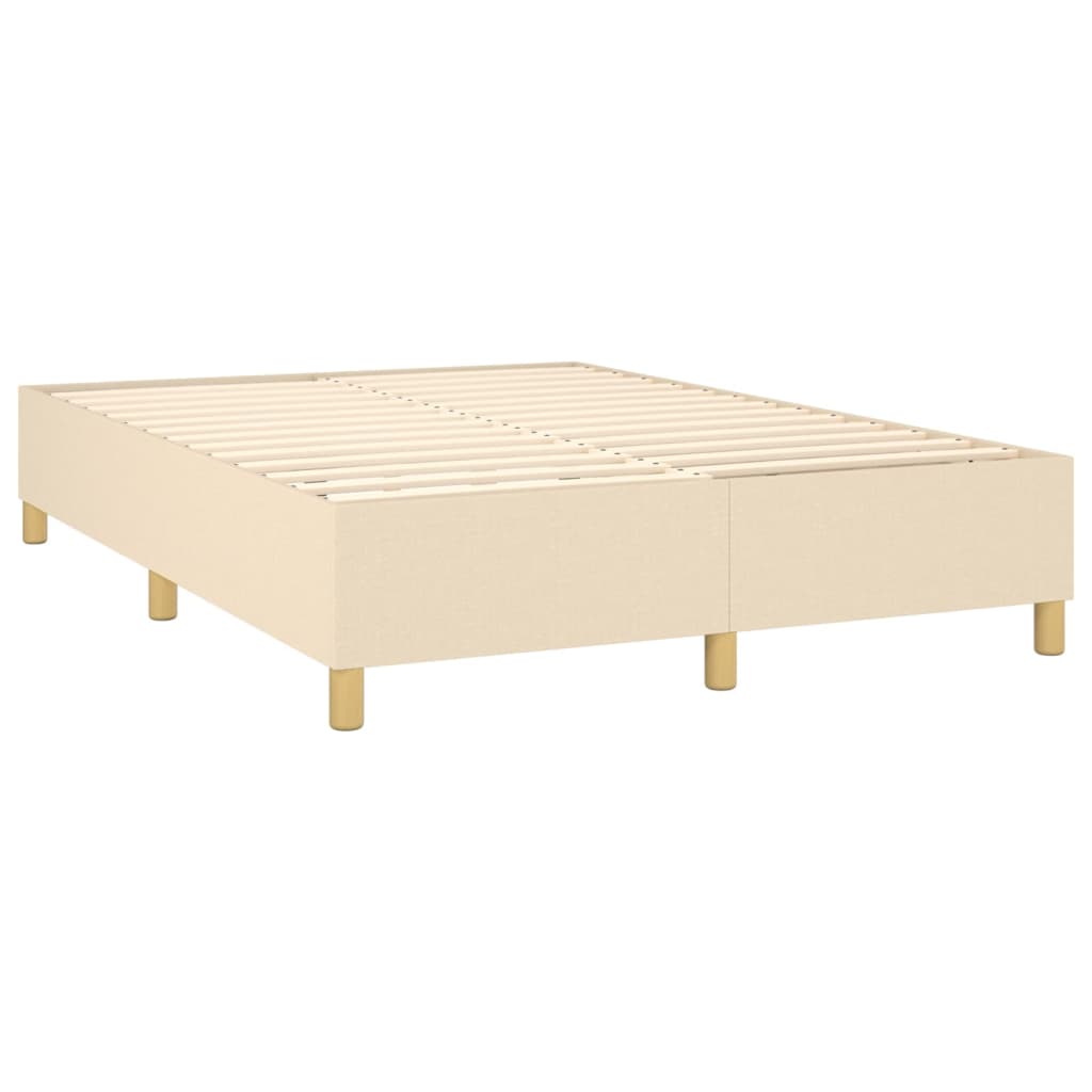 krémszínű szövet rugós és LED-es ágy matraccal 140x190cm