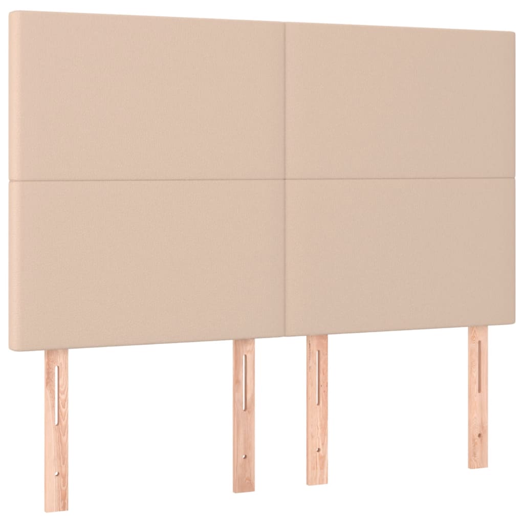 cappuccino színű műbőr rugós ágy matraccal és LED-del 140x190cm