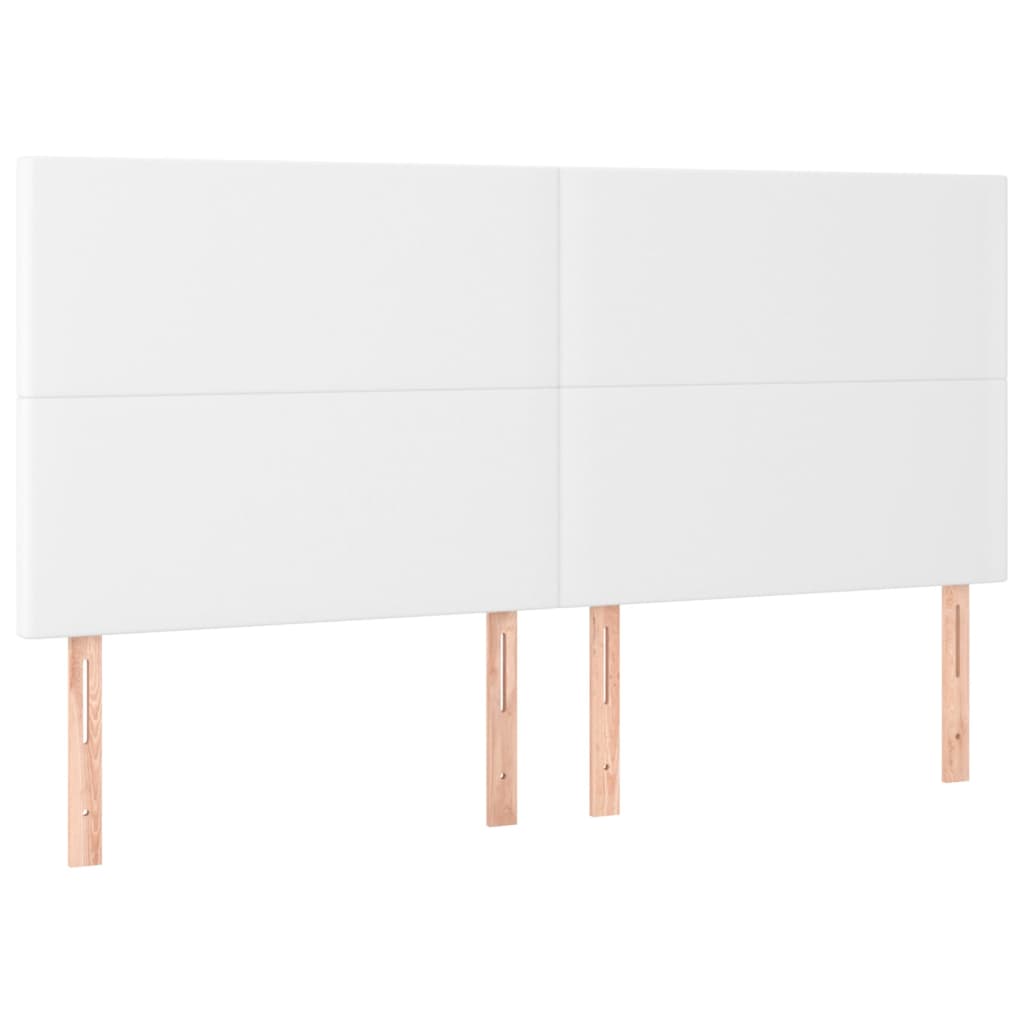 fehér műbőr rugós ágy matraccal és LED-del 160x200 cm