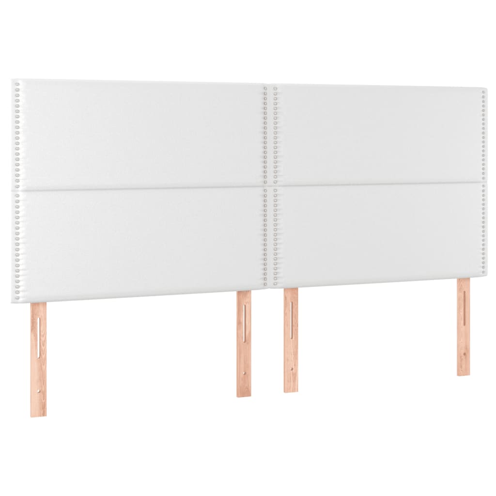fehér műbőr rugós ágy matraccal és LED-del 200x200 cm