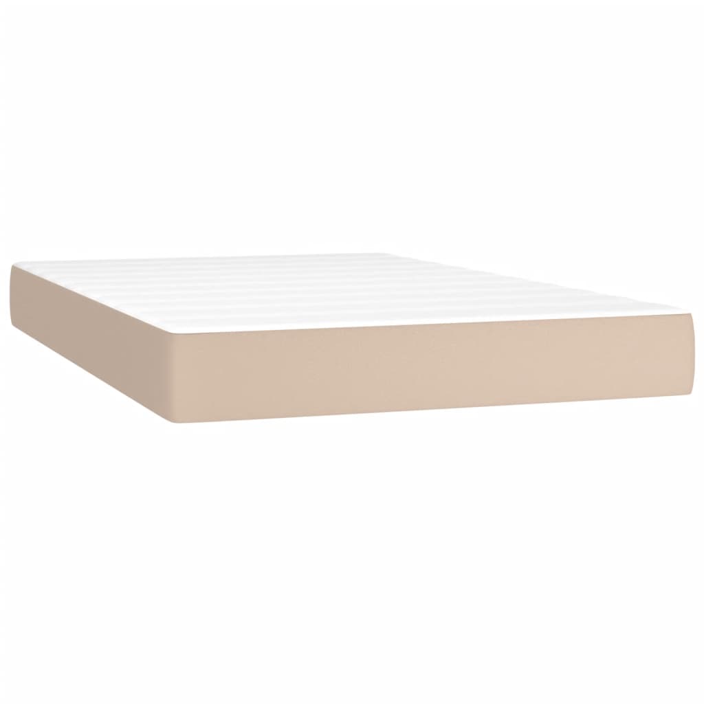 cappuccino színű műbőr rugós ágy matraccal és LED-del 120x200cm