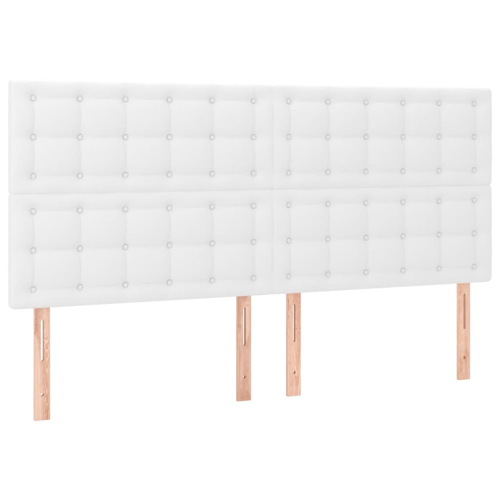 fehér műbőr rugós ágy matraccal és LED-del 160x200 cm