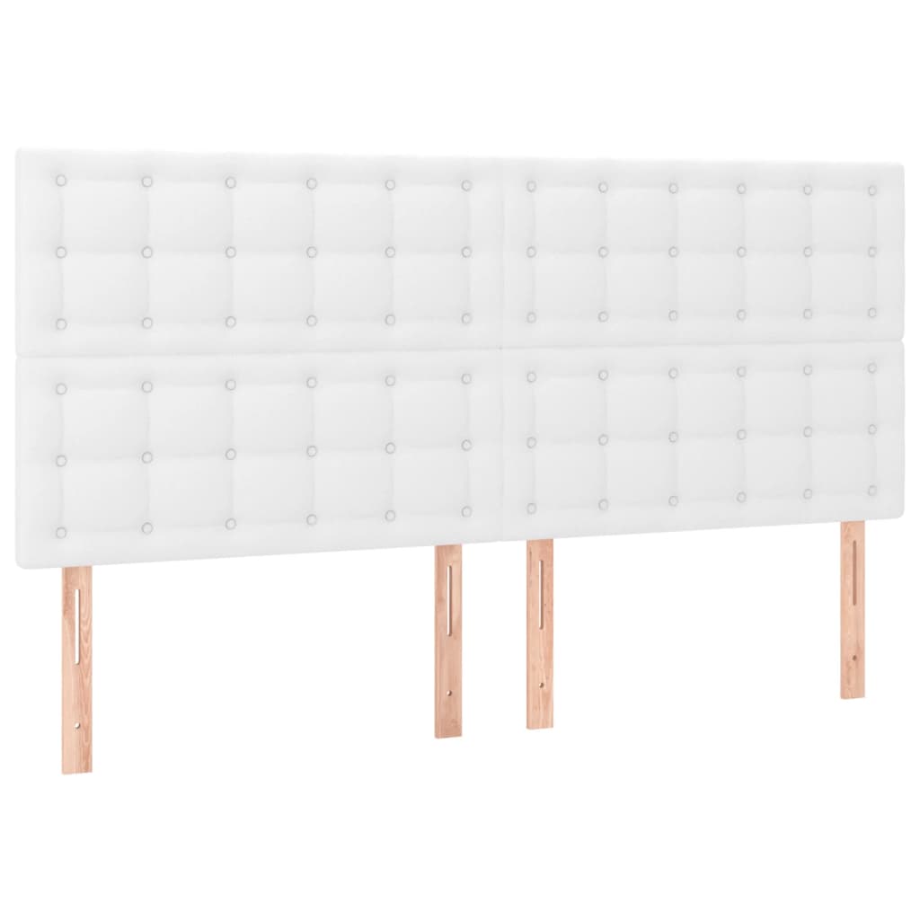 fehér műbőr rugós ágy matraccal és LED-del 200x200 cm