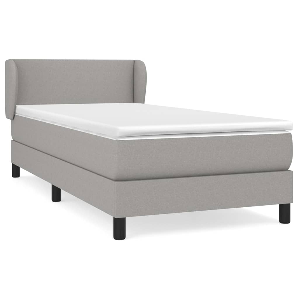 világosszürke szövet rugós ágy matraccal 90x190 cm