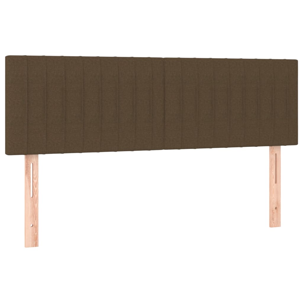sötétbarna szövet rugós ágy matraccal 140 x 200 cm