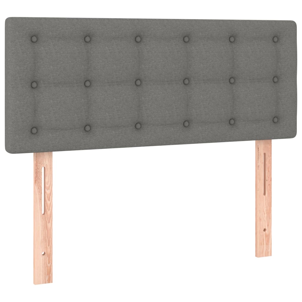 sötétszürke szövet rugós ágy matraccal 100 x 200 cm