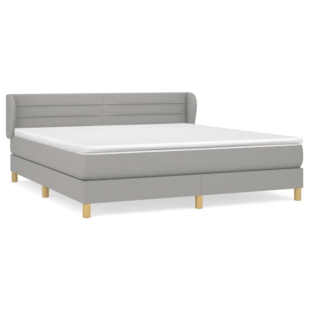 világosszürke szövet rugós ágy matraccal 180 x 200 cm