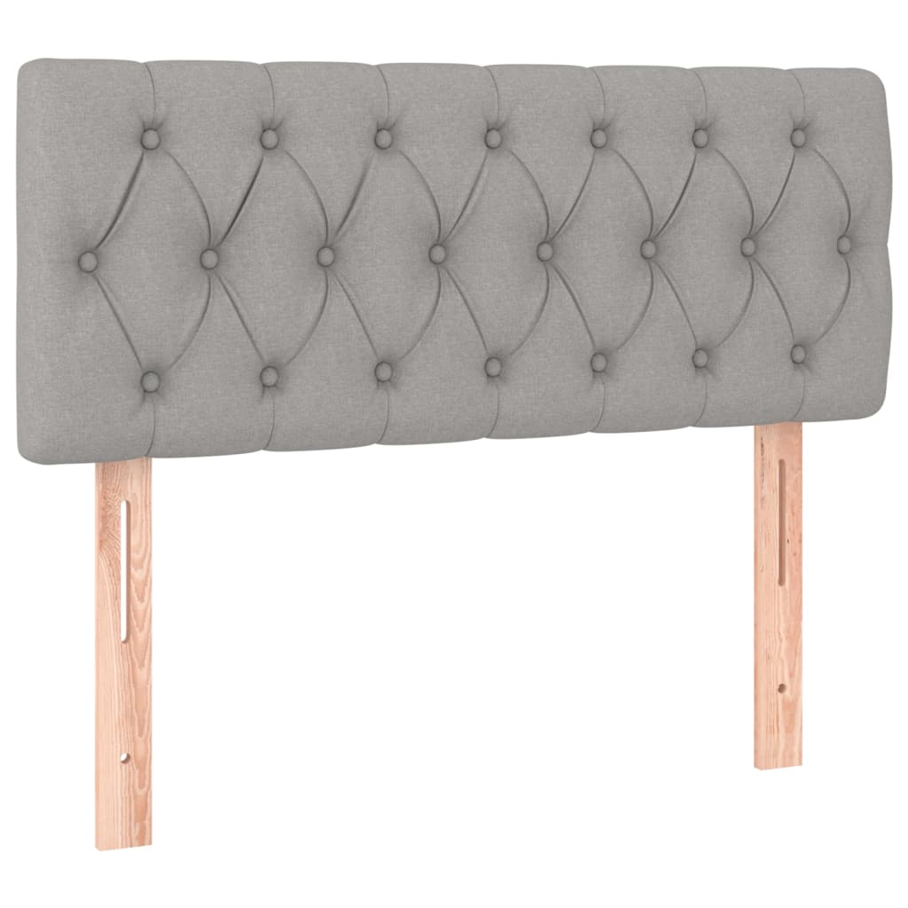 világosszürke szövet rugós ágy matraccal 90x190 cm