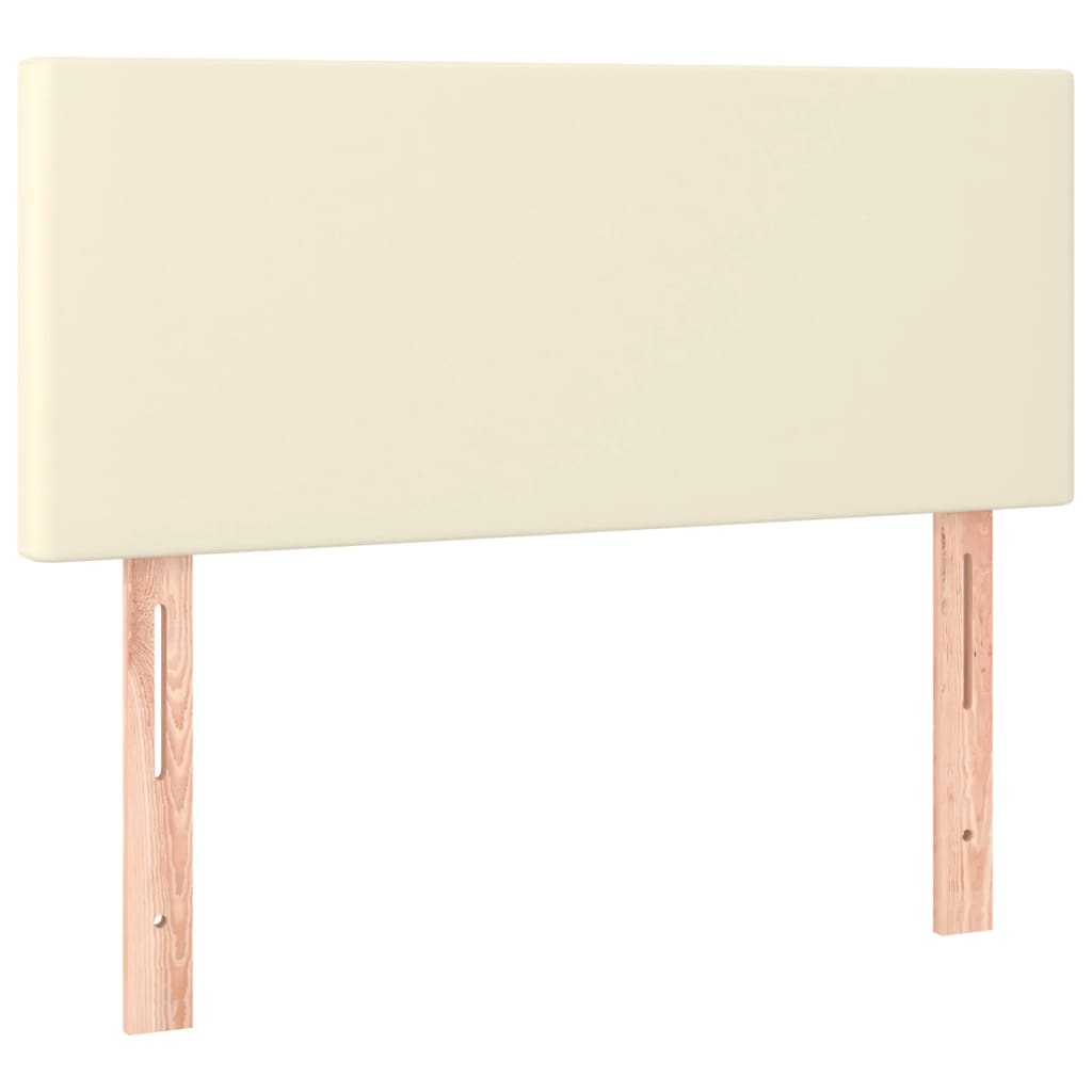 krémszínű műbőr rugós ágy matraccal 100 x 200 cm